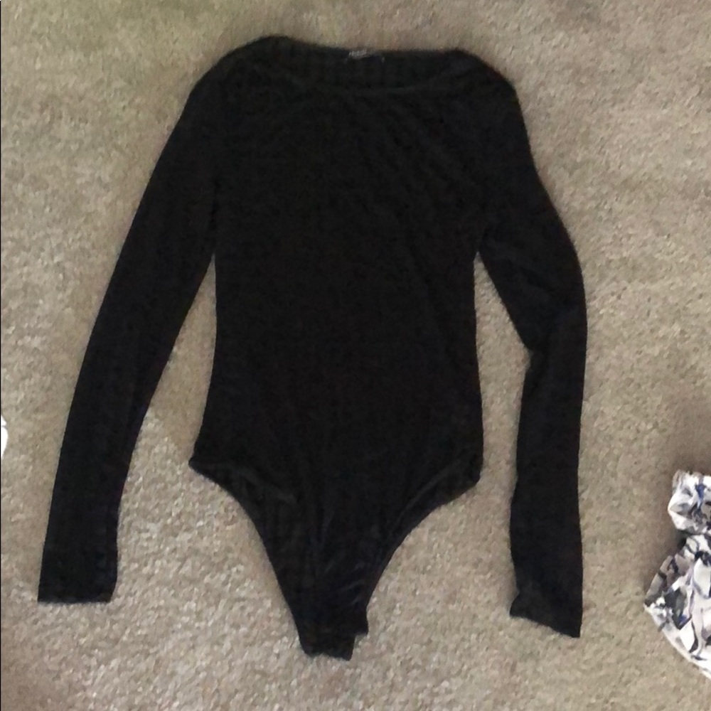 Black mesh bodysuit